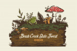Brush Creek State Forest, Ohio - Vintage Linework - Mushrooms