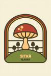 Sitka, Alaska - Simple Vector - Mushrooms