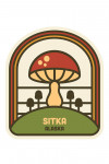 Sitka, Alaska - Simple Vector - Mushrooms - Contour