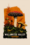 Willamette Valley, Oregon - Retro Print Collage - Mushrooms