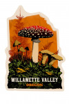 Willamette Valley, Oregon - Retro Print Collage - Mushrooms - Contour