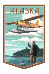 Alaska - Painterly - Float Plane & Fisherman - Contour