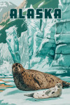 Alaska - Painterly - Harbor Seal with Pup