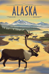 Alaska - Lithograph - Caribou