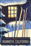 Mammoth, California - Oil Painting - Skis Outside Cabin