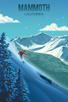 Mammoth, California - Lithograph - Downhill Skier