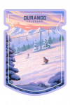 Durango, Colorado - Oil Painting - Skiers - Contour