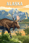 Alaska - Painterly - Moose