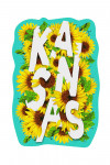 Kansas - State flowers - Sunflower Typography - Contour