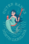 Outer Banks, North Carolina - Vintage Mascot - Mermaid