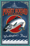 Puget Sound, Washington - Vintage Sign - King Salmon - Washington's Finest