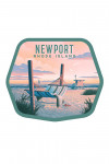 Newport, Rhode Island - Lithograph - Salt Air, No Cares - Hammock on Beach - Contour