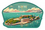 San Francisco, California - Painterly - Alcatraz - Contour
