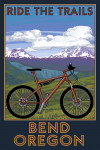 Bend, Oregon - Painterly - Mountain Bike Scene