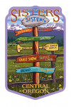 Sisters, Oregon - Vintage Signpost - Contour