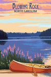 Blowing Rock, North Carolina - Painterly - Canoe & Lake