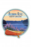 Blowing Rock, North Carolina - Painterly - Canoe & Lake - Contour