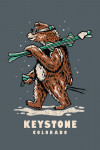 Keystone, Colorado - Distressed Vector - Ski Brown Bear