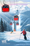 Vail, Colorado - Lithograph - Gondolas