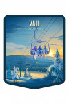 Vail, Colorado - Lithograph - Chairlift - Contour