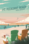Point Pleasant Beach, New Jersey - Painterly - Bottle This Moment - Beach Chairs
