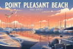 Point Pleasant Beach, New Jersey - Lithograph - Home Sweet Harbor - Boats in Marina