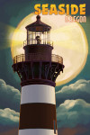 Seaside, Oregon - Lighthouse & Moon