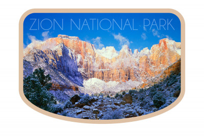 Zion National Park, Utah - Photography by Dave Pettit - West Temple in Winter - Contour