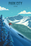 Park City, Utah - Lithograph - Downhill Skier