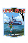 Belpre, Ohio - Painterly - Ohio River - River Boat - Contour