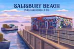Salisbury Beach, Massachusetts - Oil Painting - Looking Out Onto Harbor