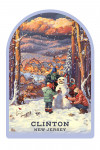 Clinton, New Jersey - Merry & Bright - Vintage Snowman - Contour