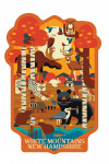 White Mountains, New Hampshire - Geometric - Woodland Forest Animals - Fall - Contour