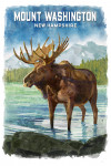 Mount Washington, New Hampshire - Watercolor Study - Moose