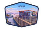 Maine - Oil Painting - Looking Out Onto Harbor - Contour