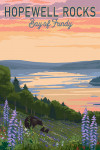 Hopewell Rocks, New Brunswick - Painterly - Bay of Fundy - Bear & Spring Flowers