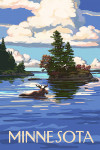 Minnesota - Painterly - Moose in Lake
