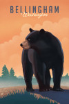 Bellingham, Washington - Lithograph - Black Bear