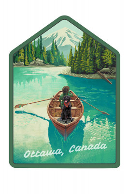 Ottawa, Ontario - Lithograph - Northern Lights & Cabin - Contour
