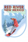 Red River, New Mexico - Downhill Snowboarder - Contour