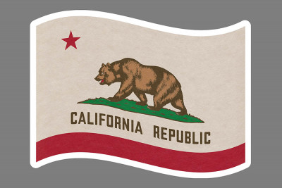 Santa Barbara, California - California State Flag - Tilly Timms - Contour
