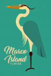 Marco Island, Florida - Geometric - Great Blue Heron