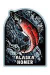 Homer, Alaska - Scratchboard Sockeye Salmon - Contour