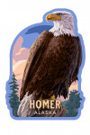 Homer, Alaska - Painterly - Bald Eagle - Contour