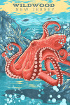 Wildwood, New Jersey - Vintage Print Press - Octopus