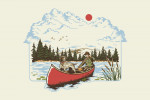 Vintage Linework - Canoe