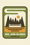 San Juan Islands, Washington - Simple Vector - Canoe