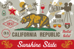 California - Illustrated State Flag - State Series