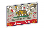 California - Illustrated State Flag - State Series - Contour