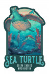 Ocean Shores, Washington - Fluid Linework - Sea Turtle - Contour